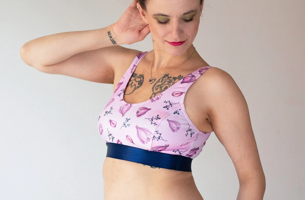 podprsenka Purple Flowers bio