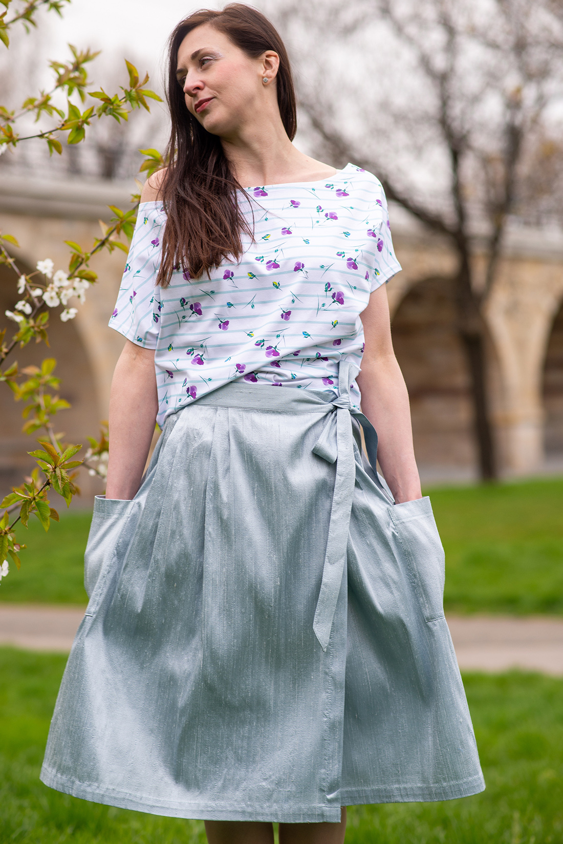 pruhované triko Nicole Mint