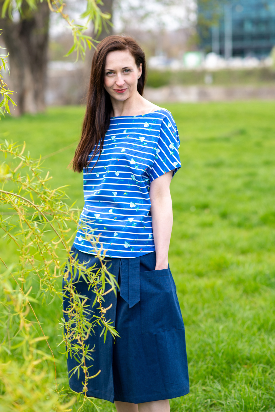 pruhované triko Nicole Blue