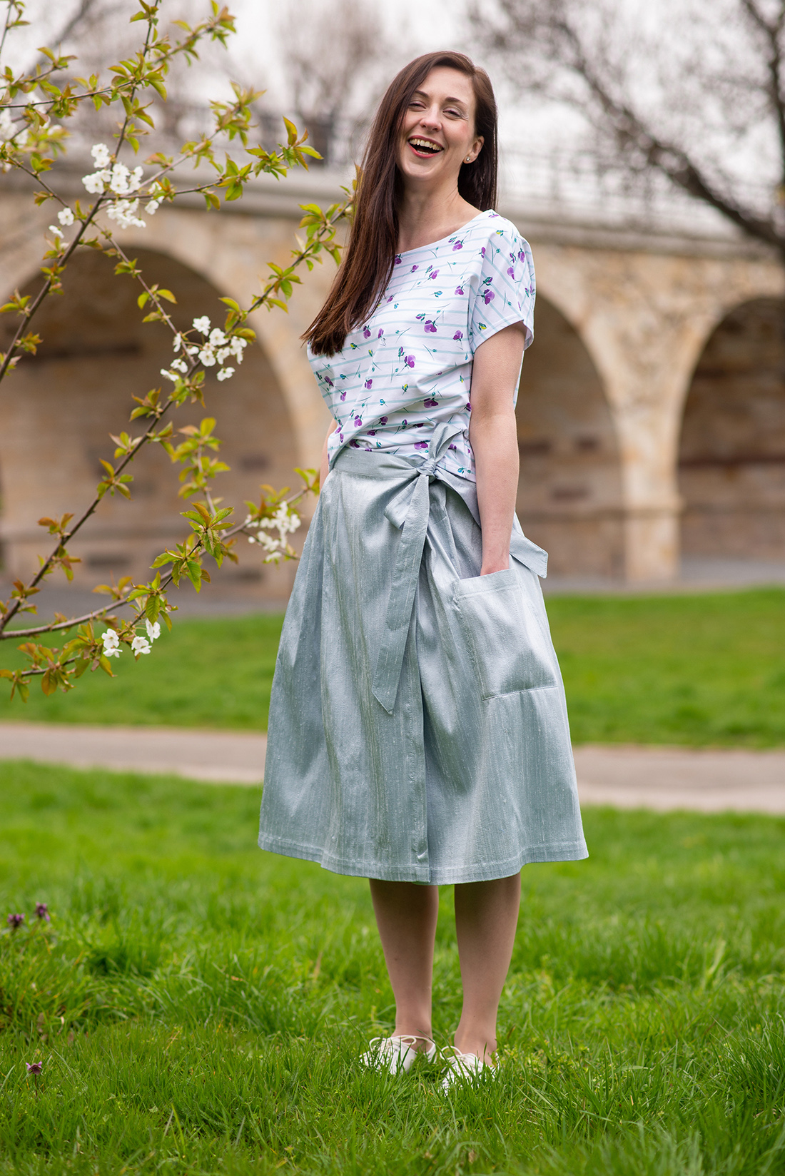 pruhované triko Nicole Mint