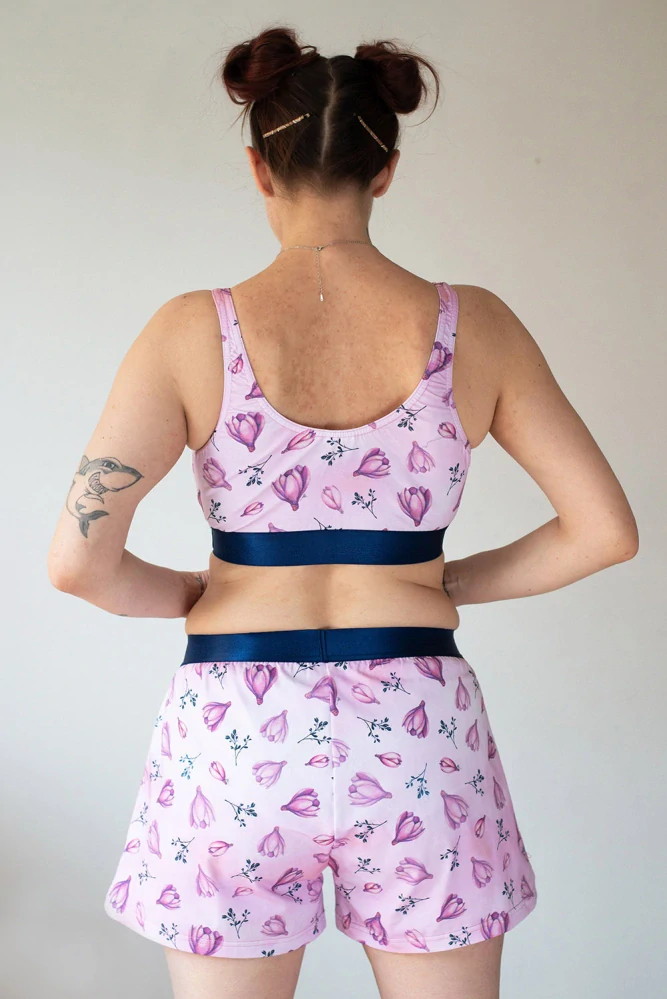 shorts Purple Flowers bio