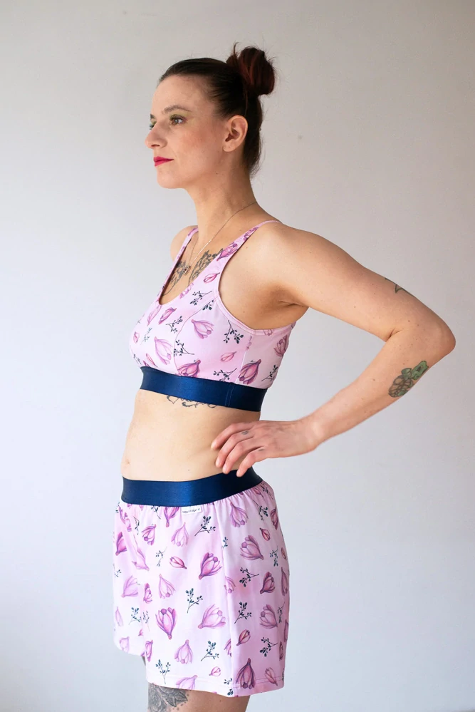 shorts Purple Flowers bio